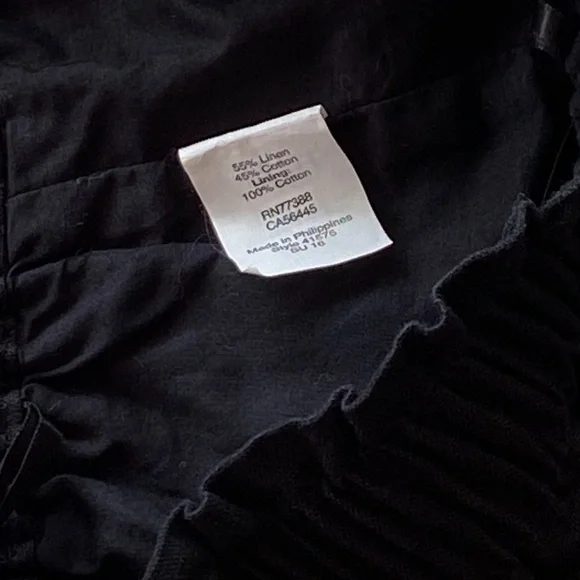 J. Crew Linen Blend Smocked A-Line Skirt, Solid Black Skirt Size: 4 - Picture 5 of 6